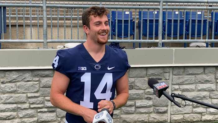 Quarterback Sean Clifford meets the media.